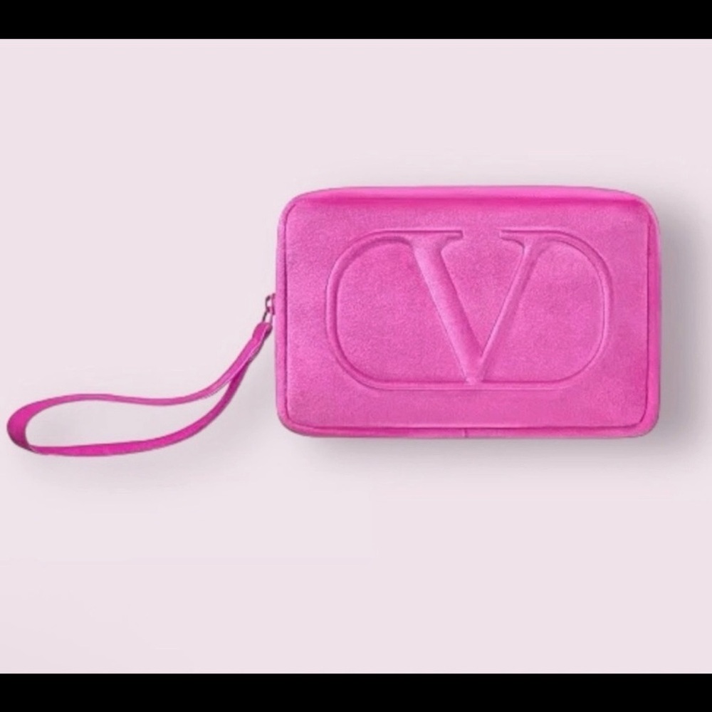 Valentino Pink Velour Clutch